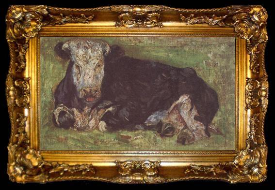 framed  Vincent Van Gogh Lying Cow (nn04), ta009-2
